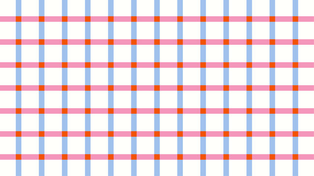 Pink and blue plaid seamless pattern. Minimalist grid background in retro preppy style for wallpaper, scrapbook paper and textile print
