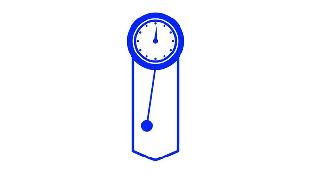 A simple, round clock icon with a minimalistic design. It features a white face, black hour and minute hands, and black hour markers. The icon is encased in a thin black border 4k vieo
