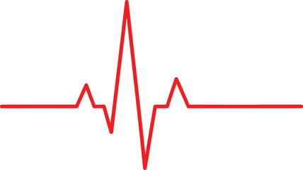 Obraz premium Red heartbeat line medical icon vector illustration
