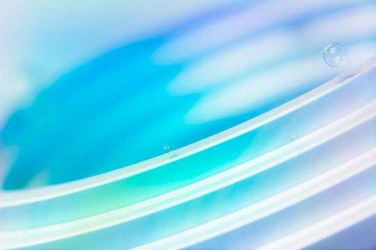 3D aqua glass surface with soft bubble light motion