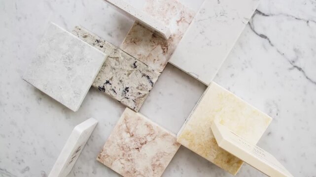 These samples come in a variety of textures, natural veining patterns, and colors&mdash;from classic white to modern gray to warm cream to elegant brown.