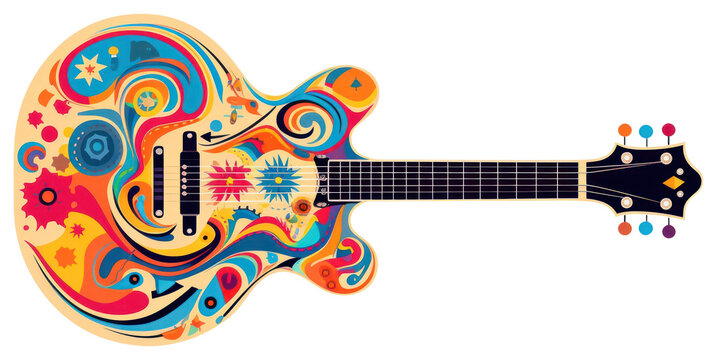 PNG Guitar white background performance creativity