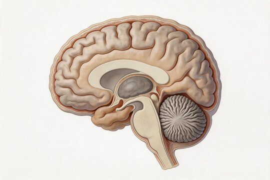 Human brain anatomy illustration