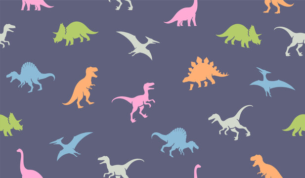 Cutest dinosaurs pattern background vector design
