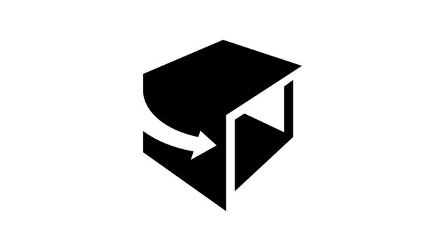 Rendering symbol, black isolated vector silhouette