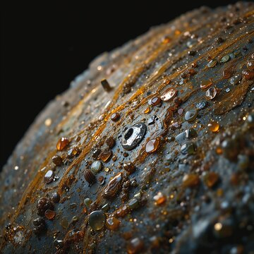 Extreme Macro Tektite Volcanic Glass Meteor Impact Surface Texture Science