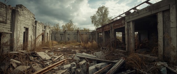 Fototapeta premium Dilapidated Construction Decomposing Rapidly