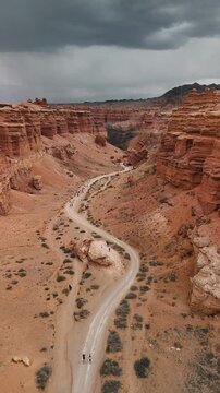 Aerial View of Charyn Canyon National Park in Kazakhstan