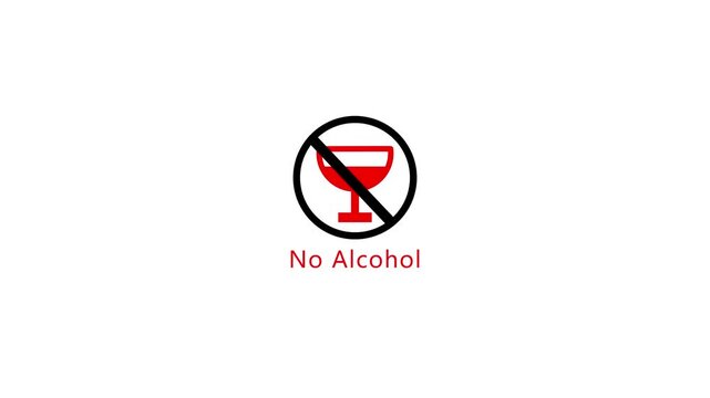 Alcohol consumption is injurious to health. Say no to alcohol animated icon animated