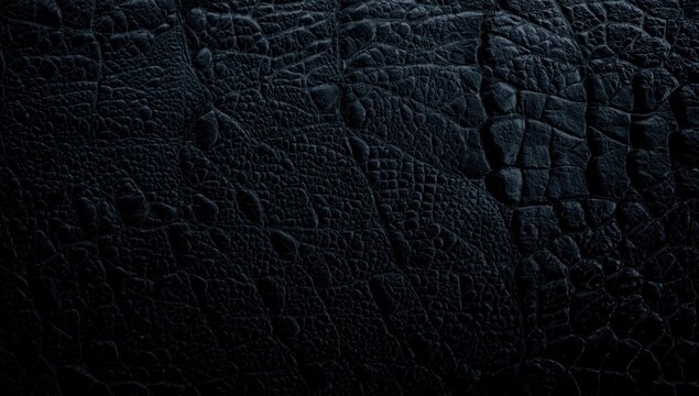 Crocodile skin close-up texture presented on black background with copy space