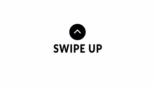 Dynamic Swipe Up Animation on transparent background for Social Media Stories, Shorts, Reels and Mobile Video Overlay with Alpha Channel in 4K