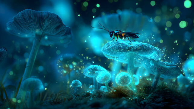 Fireflies in the Mushroom Forest