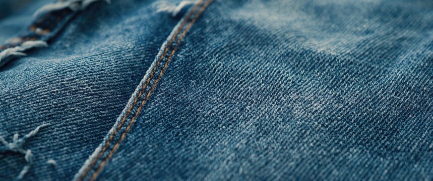 close up of distressed denim jeans texture with copy space