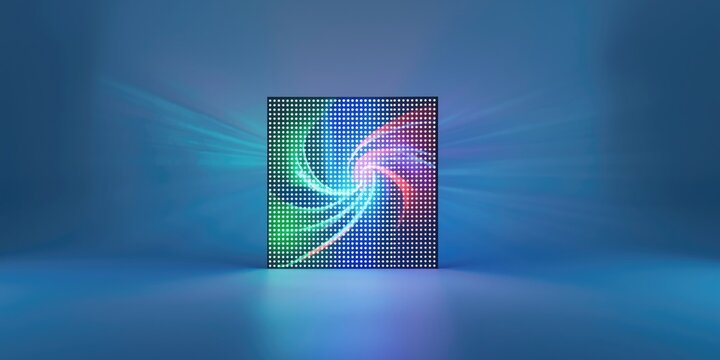 Dynamic RGB LED panel using SMD LEDs for vibrant animated video backgrounds