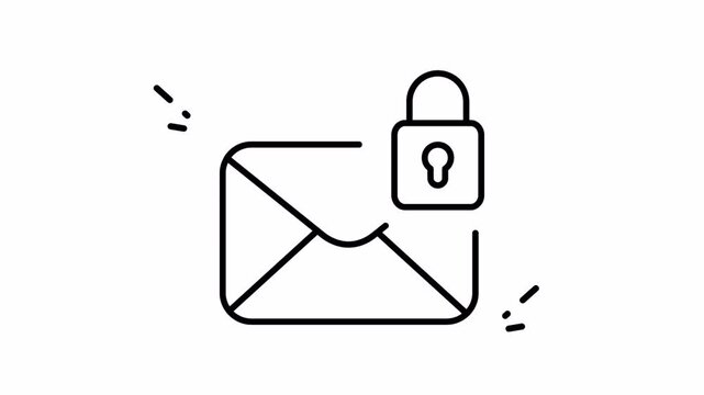 Simple graphic icon for secure email messaging digital protection. Suitable for cybersecurity, data protection, tech blogs, and software related designs.
