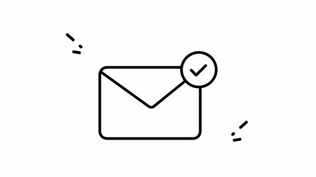 Envelope icon with checkmark for successful notification. Suitable for email marketing, business communications, and project completion visuals. Great for newsletters.
