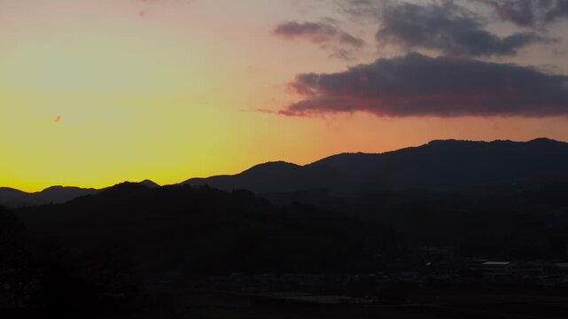 早朝の由布院の山並み