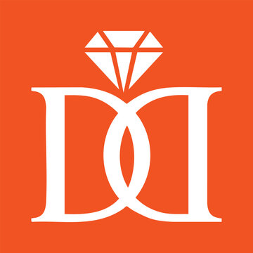 Elegant Monogram Letter DD Jewelry Logo with Diamond Element