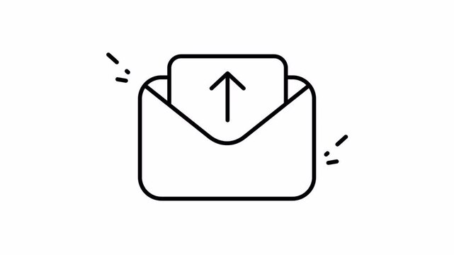Suitable for web and graphic design projects. Use as an email icon or upload symbol in simple line art style.