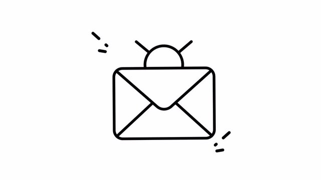 Linear mail envelope icon suitable for digital notifications and alerts. Great for computer graphics and symbols in various designs.
