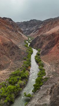 Aerial View of Charyn Canyon National Park in Kazakhstan