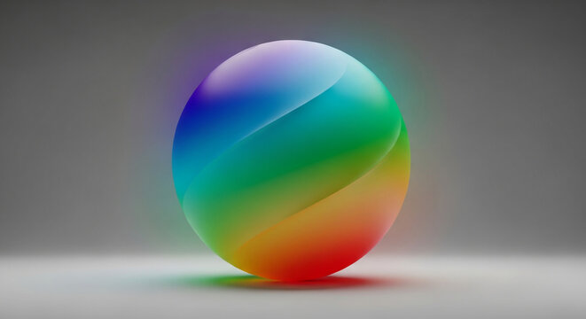 Sleek Swirled Glass Orb with Polychromatic Spectrum Gradient (More descriptive and premium)