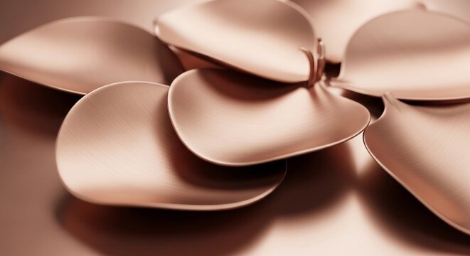Close-up of a cluster of smooth beige bra cups arranged in a circular pattern.
