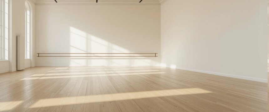 Elegant empty ballet space designed with copy area