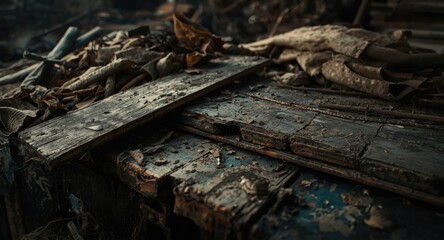 Fototapeta premium grungy textures and distressed objects with chaotic arrangement background