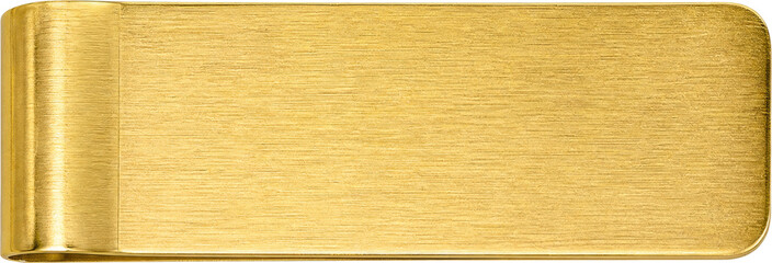 Fototapeta premium Brushed gold money strap for holding cash isolated on transparent background