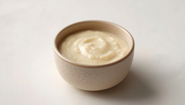 Freshly made oat porridge in a safe baby feeding bowl