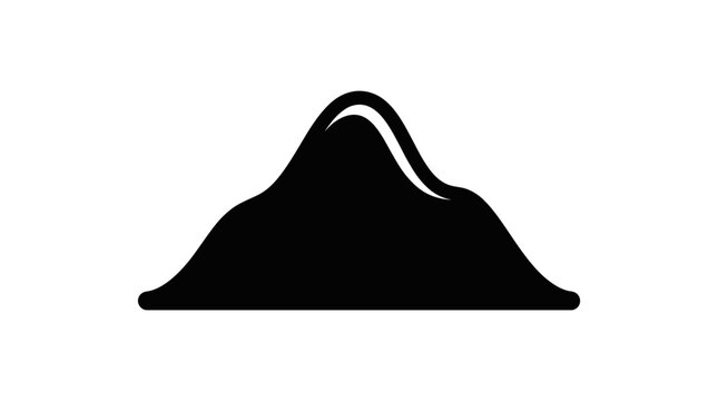 Mountain peak icon displays a solid black triangular form with a subtle highlight on the slope.