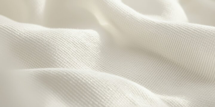 close up of white fabric weave texture background with gentle shadows