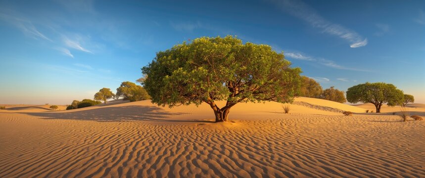 Desertification control through Ghaf trees flourishing on sandy dune ecosystems