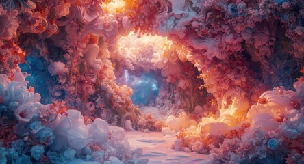 Obraz premium Fantasy themed abstract backdrop design for exquisite cover