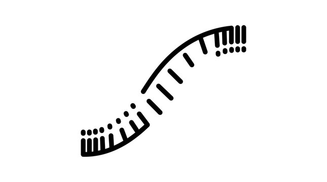 Simple Illustration of a DNA Strand in Black and White.