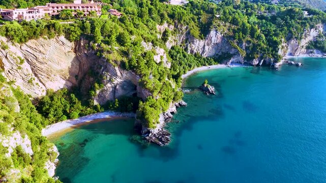 The coast near the city of Palinuro, Campania, Italy