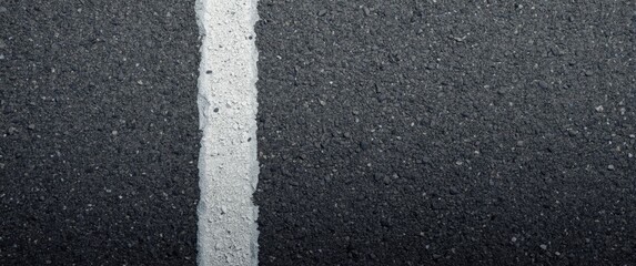 Fototapeta premium Detailed rough asphalt pavement showing bright white markings