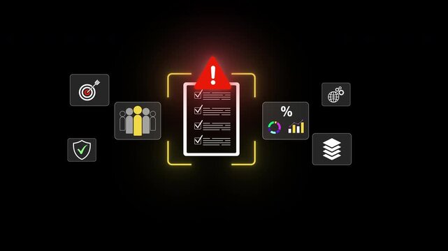 Digital Compliance Checklist and Risk Assessment concept with reviewing online documents on laptop, audit management, cybersecurity standards, risk assessment, data protection, and corpora