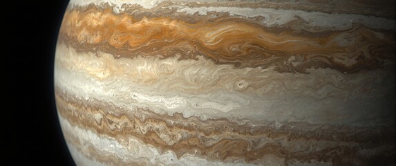 Obraz premium Close up view of Jupiter atmospheric bands in high resolution