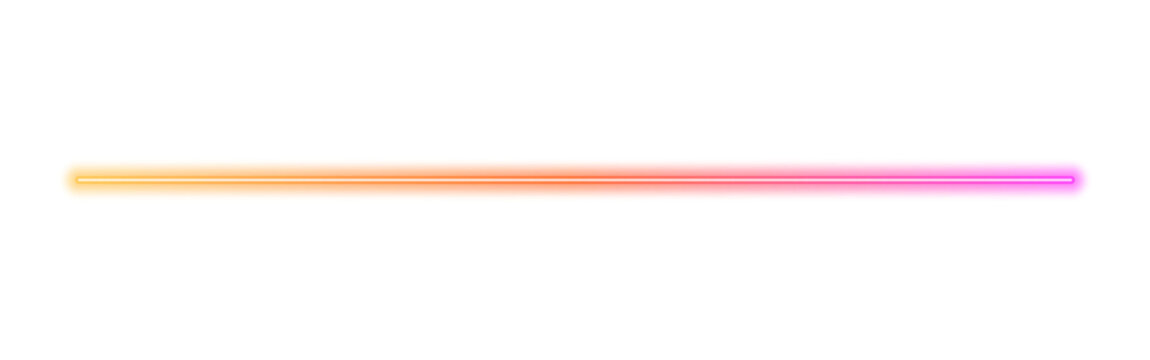Electric rainbow neon line with glowing multicolor glow effect PNG