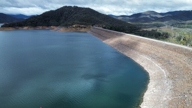 Eildon dam lake reservoir storing water