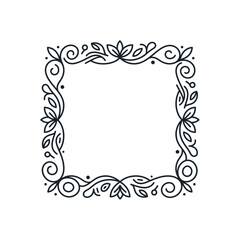 Elegant Floral Square Border Design Element. © Rud