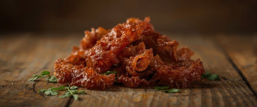 Crispy pork skin chicharron served as a delicious snack