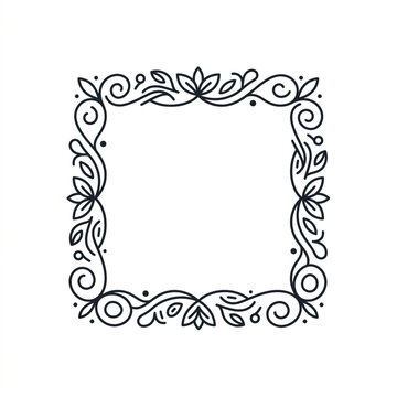 Elegant Floral Square Border Design Element.
