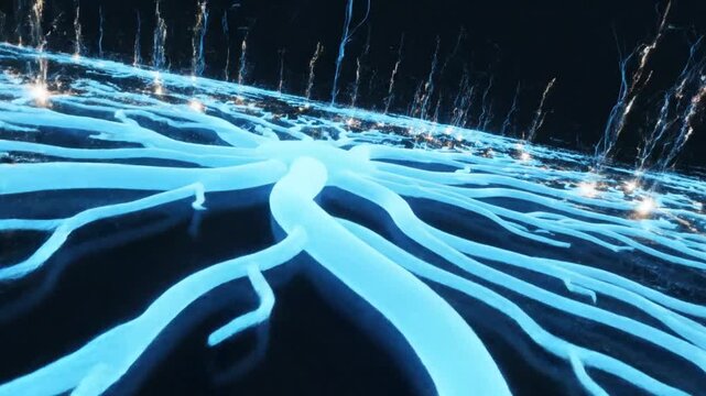 Neural network pathways expand across a dark plane to signify the rapid evolution of information processing and sophisticated computational models in modern digital technology environments.