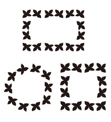 Set of Multiple Monochrome Mint Leaf Frames Collection © JunKikuchi