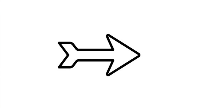 Simple black arrow icon pointing right on white background.