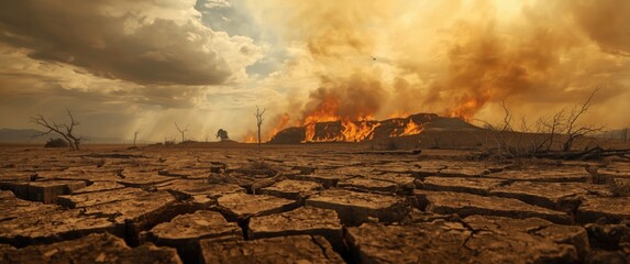 Fototapeta na wymiar El Nino phenomenon driving heightened drought and wildfire activity