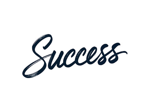 Elegant cursive word success design graphic
